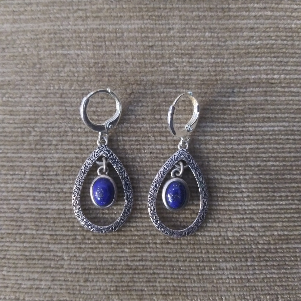 Sterling silver and blue earrings